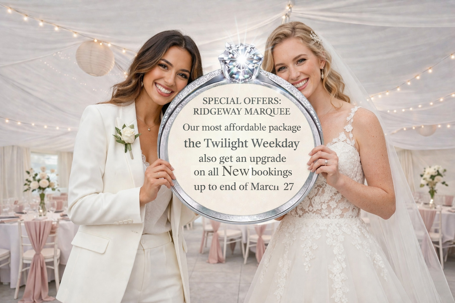 Bargain wedding offers at the Marquee Ridgeway, South Wales 
