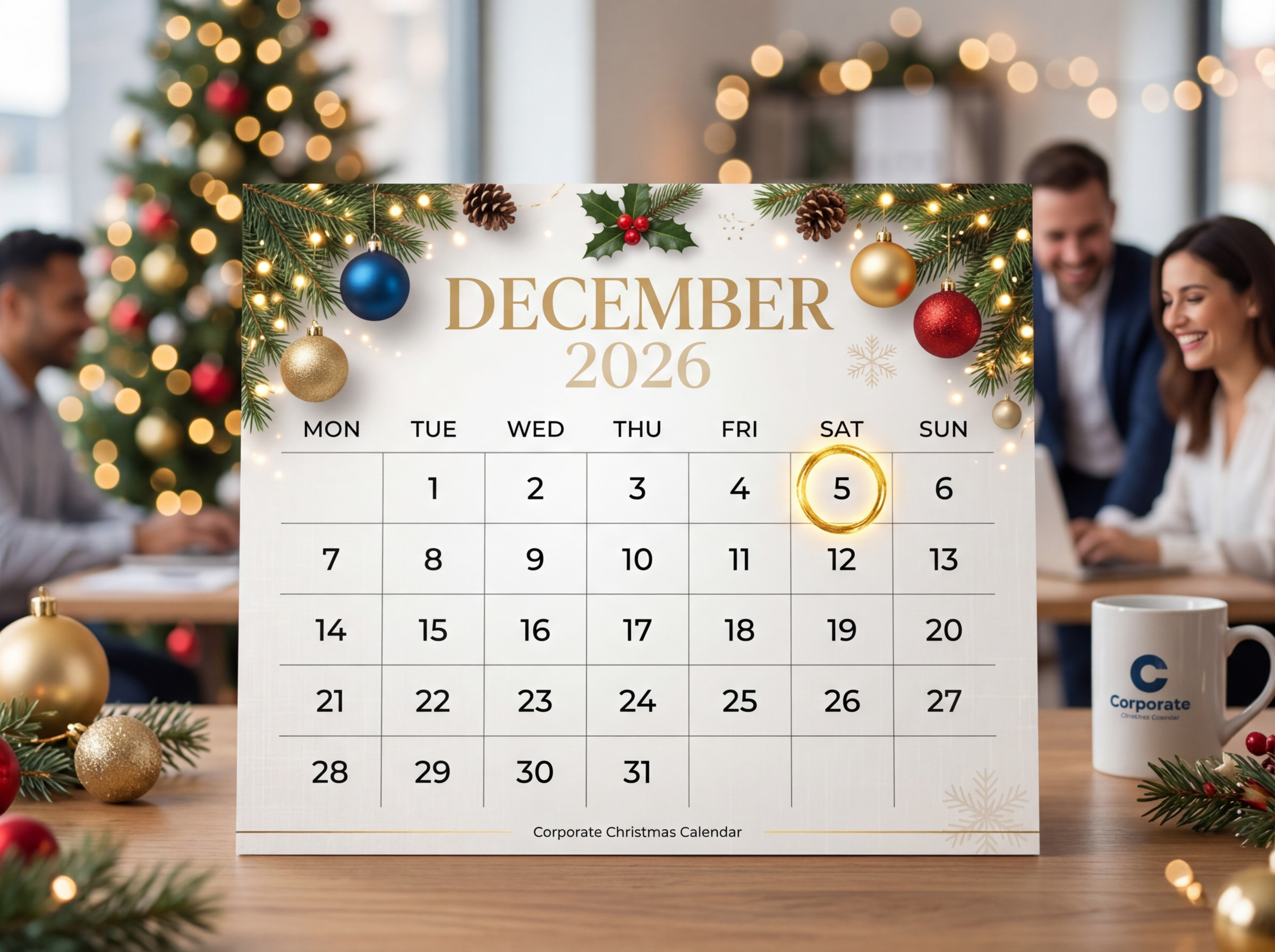 Christmas party calendar for the Marquee, Ridgeway, Caerphilly, South Wales