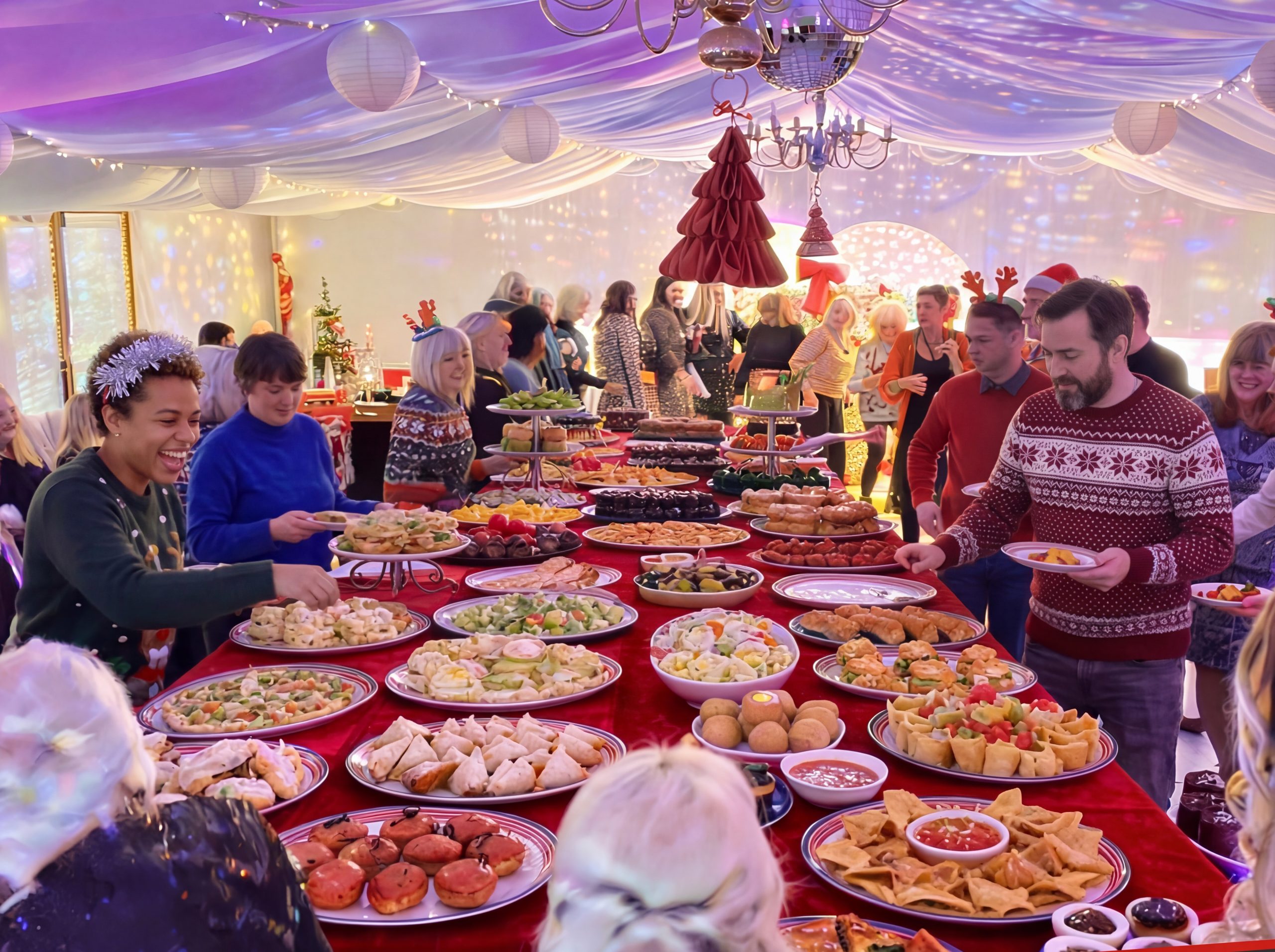Christmas buffet at Ridgeway Marquee Caerphilly, South Wales 