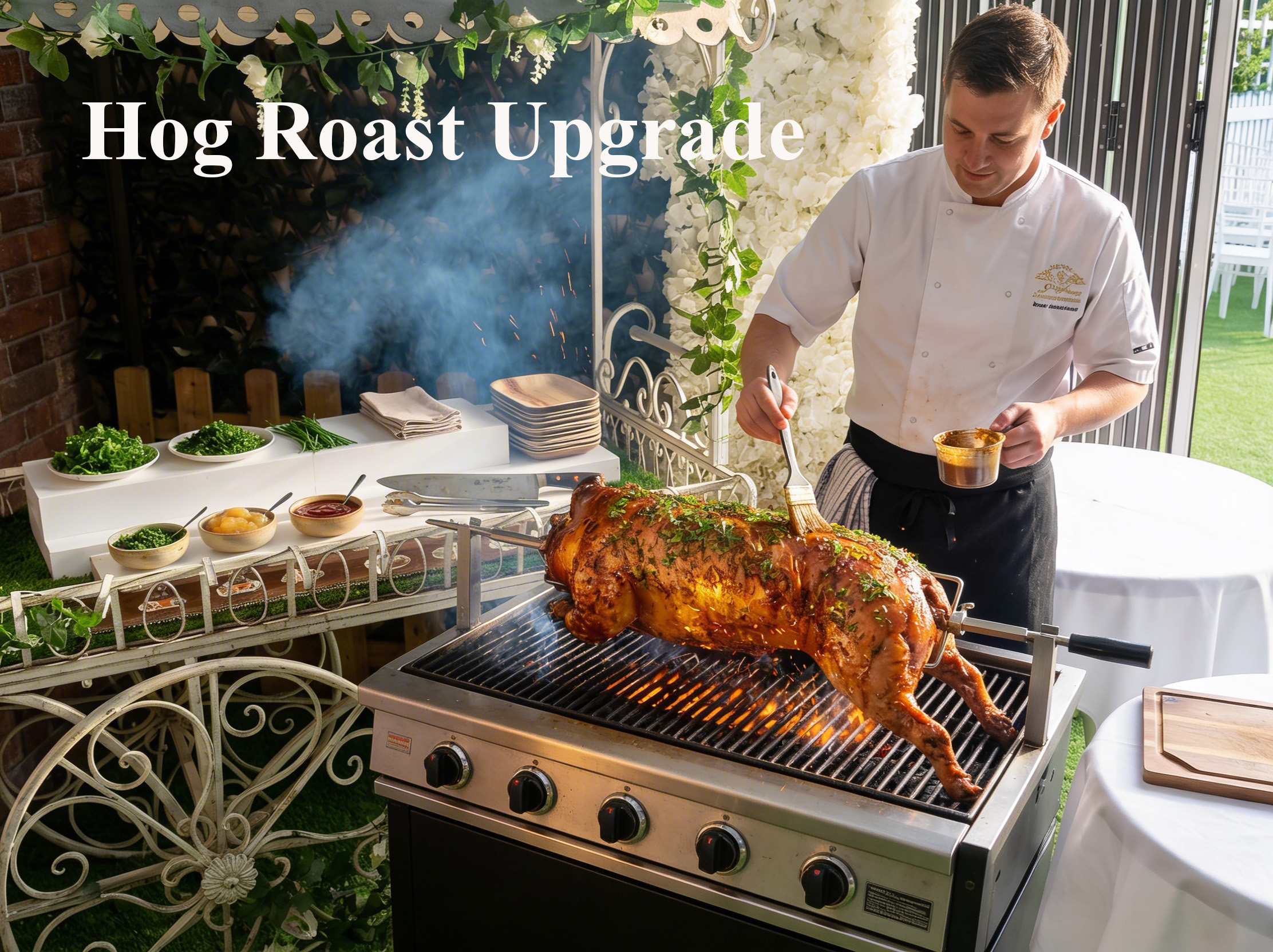 Hog Roast Upgrade at the Marquee, Ridgeway, Caerphilly, near Cardiff, South Wales