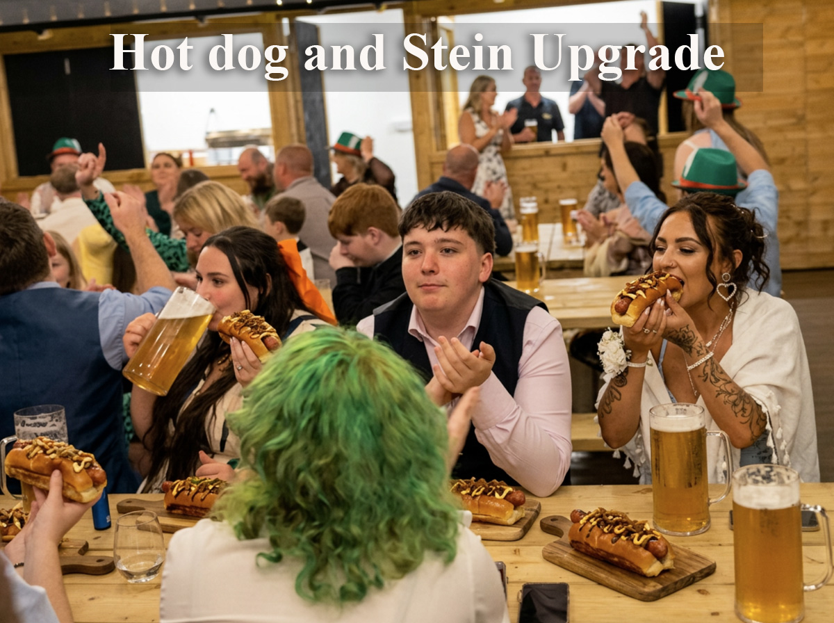 Hot Dog and Stein upgraded the marquee at Ridgeway Caerphilly near Cardiff, South Wales